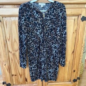 Michael Kors Tunic Top Dress Leopard Print Women's‎ Size Large